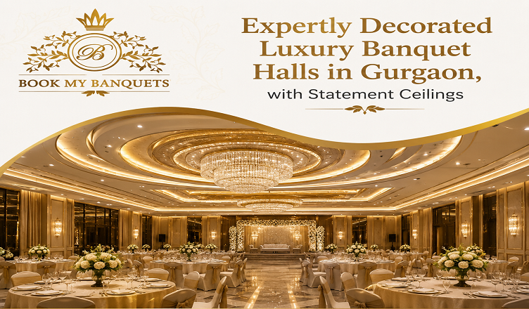 Expertly Decorated Luxury Banquet Halls in Gurgaon, with Statement Ceilings